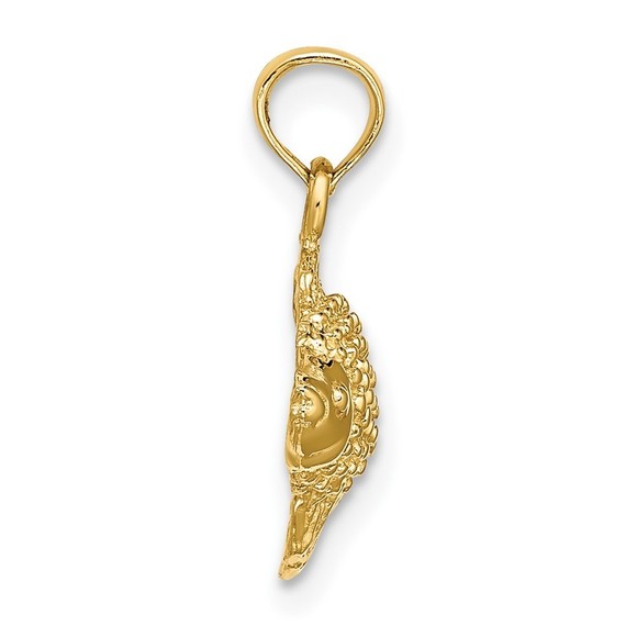 10K Gold 2-D  Textured Gold Fish Charm - Picture 4 of 4